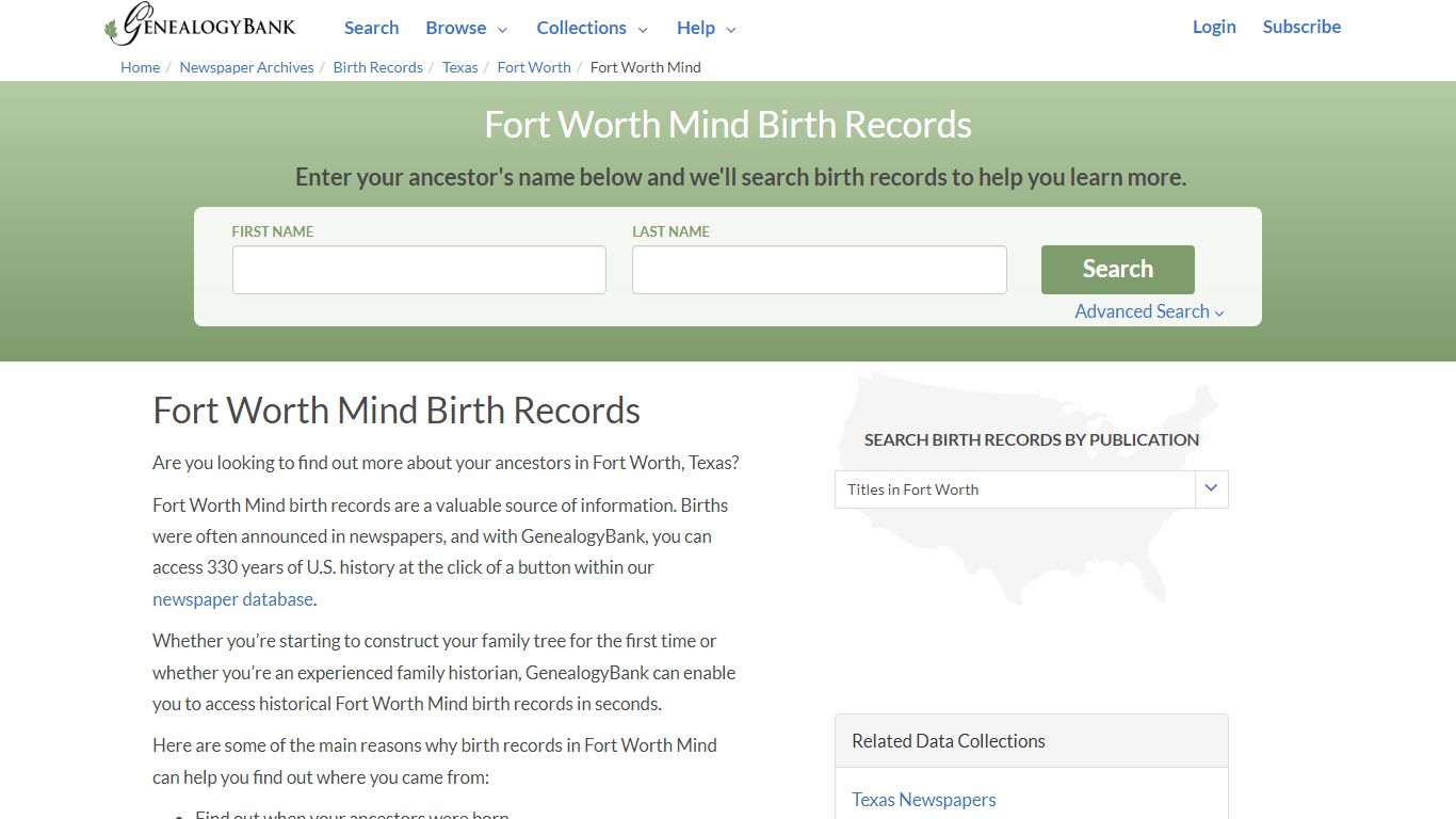 Fort Worth Mind Birth Certificates | GenealogyBank - NewsBank